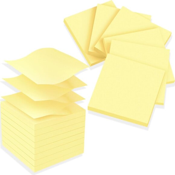 12 Pads Pop Up Sticky Notes 3x3 Refills, Canary Yellow Strong Adhesive Post, Sui - Picture 1 of 7